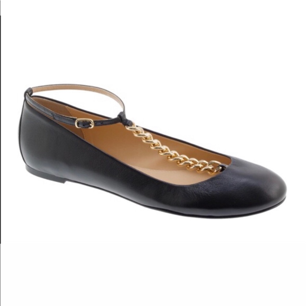 J. Crew Jayne chain t-strap ballet flats